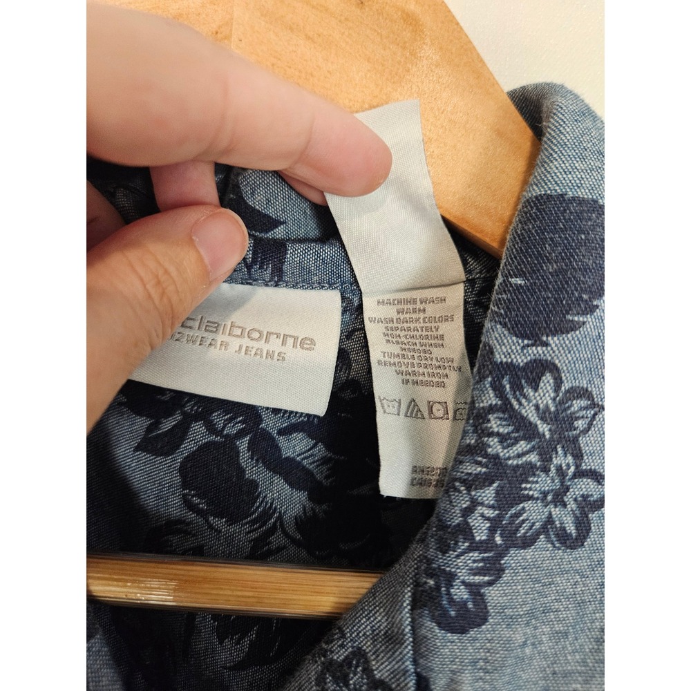 Liz Claiborne Lizwear Jeans Blue Floral Cropped Denim Jacket Womens Medium 8491 - Picture 4 of 7